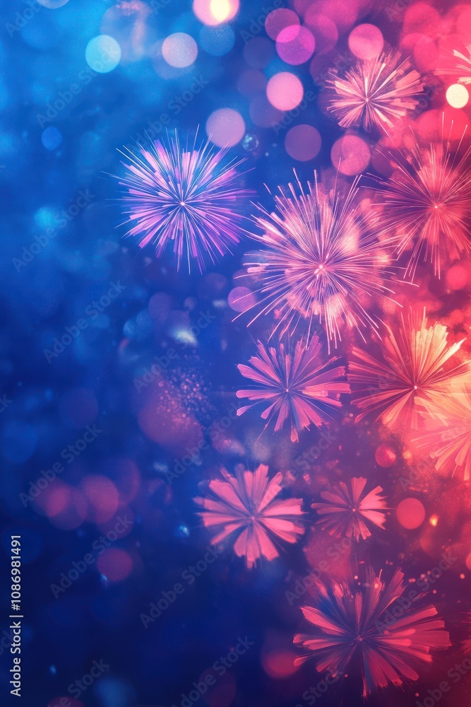 Fototapeta premium Colorful Fireworks on twilight background