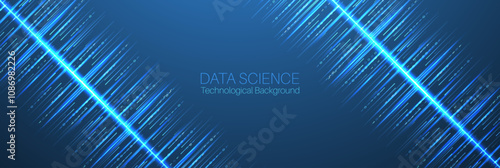 Big Data futuristic, technology light design. Vector datum digital background. Illustration innovation of data system. Hand drawn illustration.