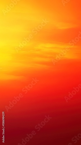 Vibrant Sunset Sky with Gradual Color Transition from Yellow to Red