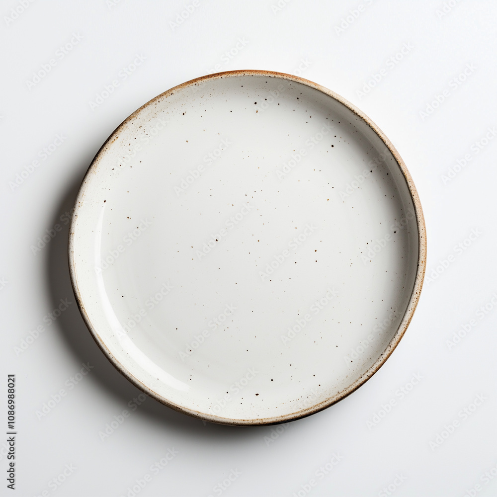 Photo of a plate on a white background. Generative AI. Photo of a plate on a white background. Generative AI.