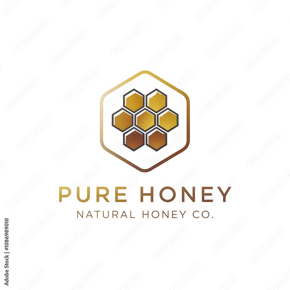 Pure honey logo design. Pure honey logo design.