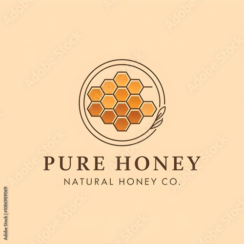 Pure honey logo design 
