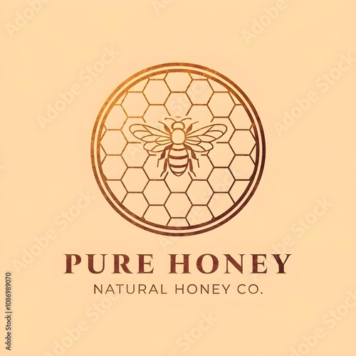Pure honey logo design.