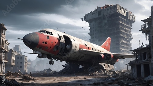 A destroyed aircraft.