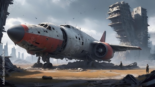 A destroyed aircraft.