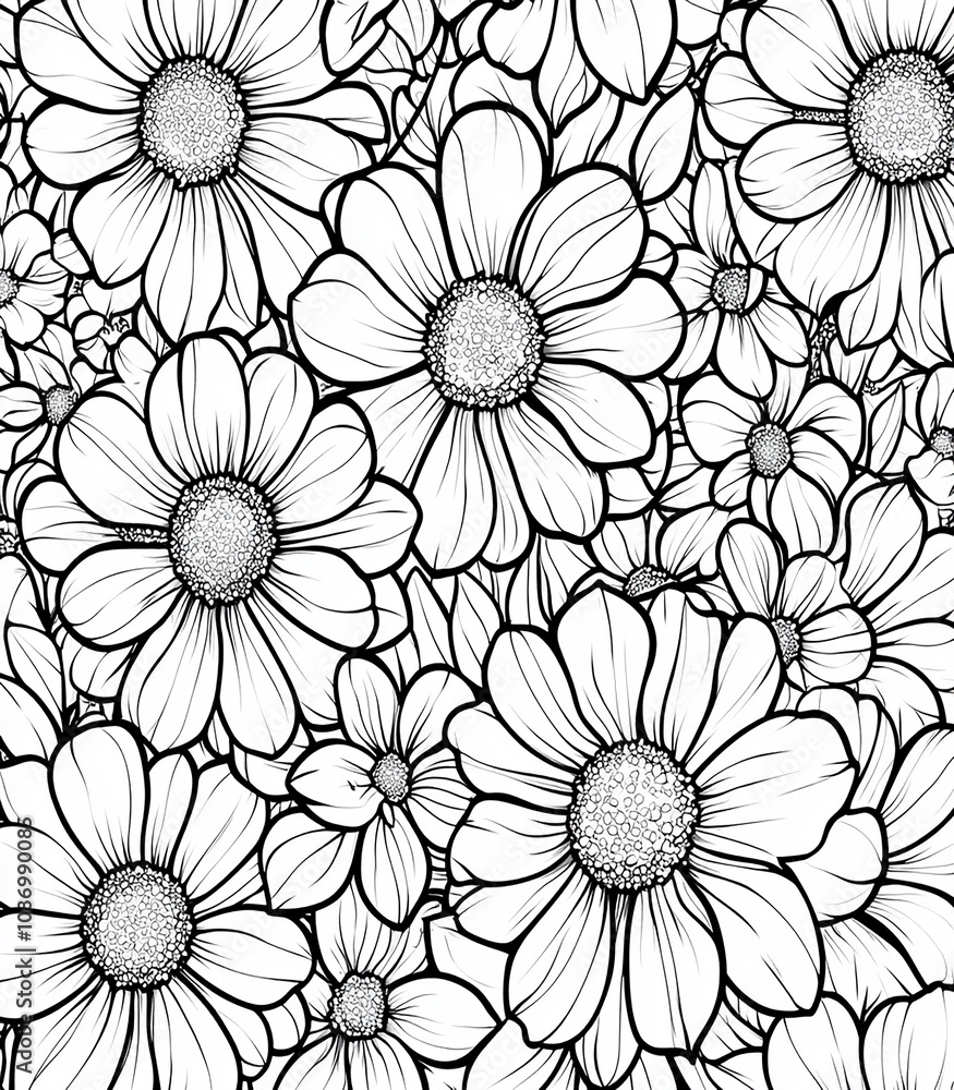 white background with black hand draw of flower and leaves white background with black hand draw of flower and leaves