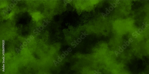 abstract cloud and vapor texture background. Black and Green smoke aquarelle smudge illustration smooth grungy smokey light green colors ink glow. green color powder explosion	

