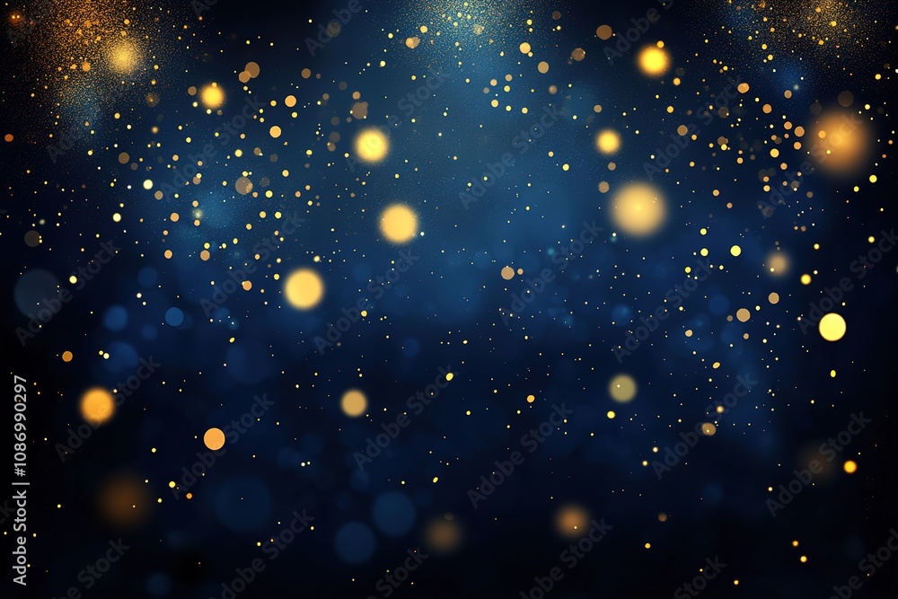 A blurred background of dark blue and gold lights, creating an enchanting atmosphere for wedding photo booth backdrops A blurred background of dark blue and gold lights, creating an enchanting atmosphere for wedding photo booth backdrops