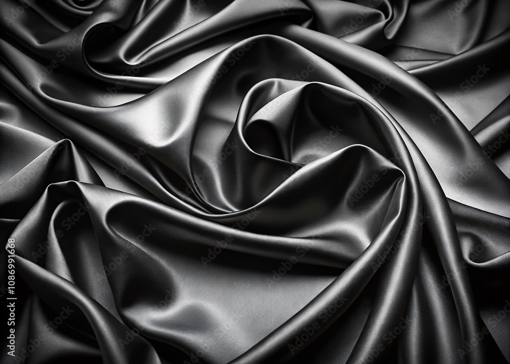 Elegant Abstract Black Satin Background for Product Photography Showcasing Luxury and Sophistication, Perfect for High-End Branding and Marketing Visuals in Various Industries Elegant Abstract Black Satin Background for Product Photography Showcasing Luxury and Sophistication, Perfect for High-End Branding and Marketing Visuals in Various Industries