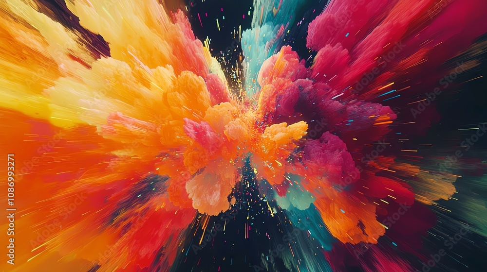 Obraz premium Vibrant color explosion, abstract art