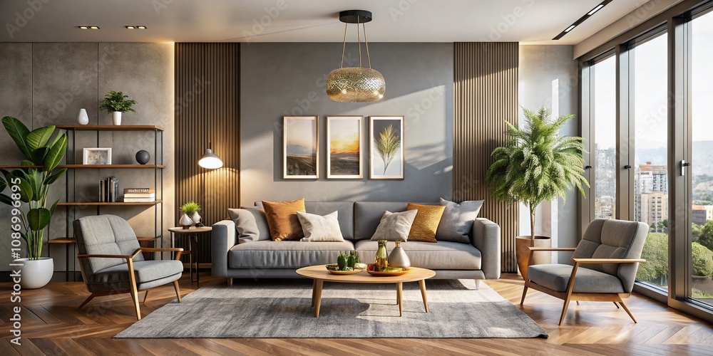Modern Interior with Mock Up Poster Frame: Panoramic Photography of Chic Living Room Featuring Stylish Decor, Natural Light, and Minimalist Aesthetic for Inspirational Home Design Ideas Modern Interior with Mock Up Poster Frame: Panoramic Photography of Chic Living Room Featuring Stylish Decor, Natural Light, and Minimalist Aesthetic for Inspirational Home Design Ideas