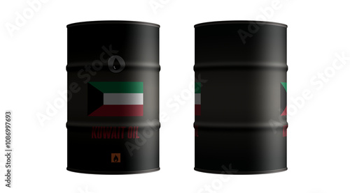 Kuwait oil crude petroleum fuel barrels transparent