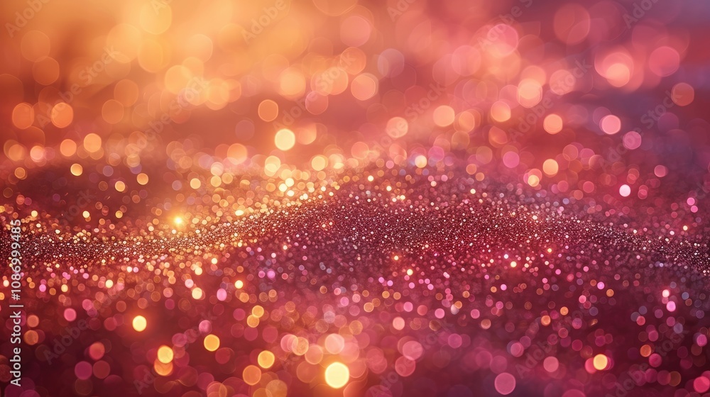 Abstract background with shimmering, golden and pink bokeh lights. Abstract background with shimmering, golden and pink bokeh lights.