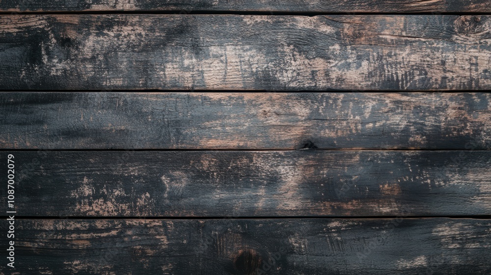 Close-up view of rustic wooden planks with a weathered look and dark tones.