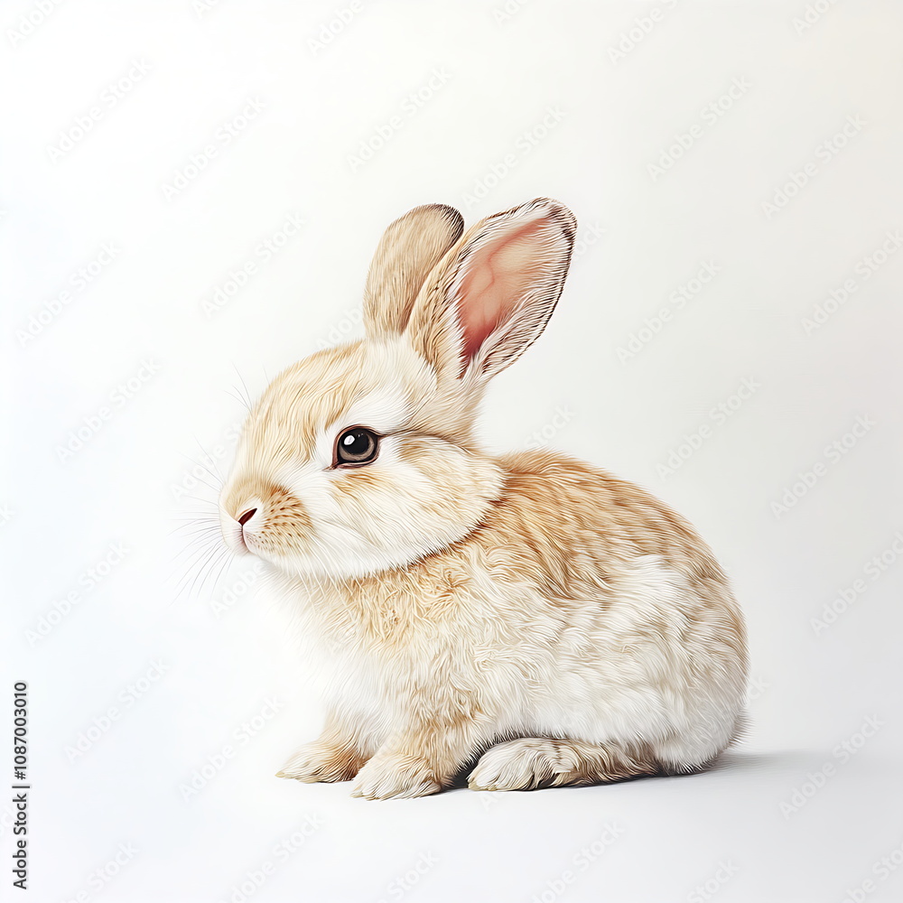 Obraz premium cute adorable fluffy rabbit isolated on transparant background