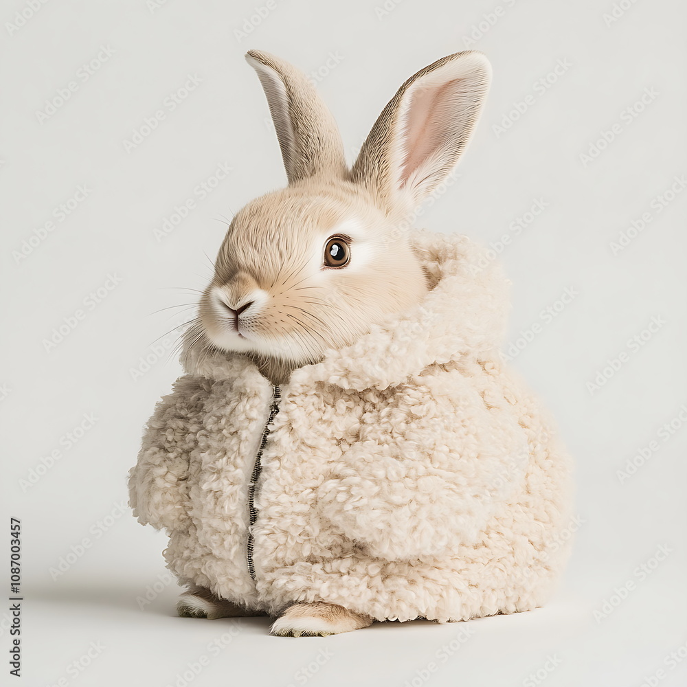 Obraz premium cute adorable fluffy rabbit isolated on transparant background