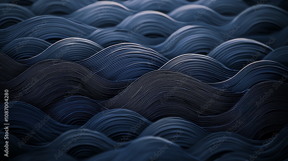 Obraz premium Abstract blue wave pattern background