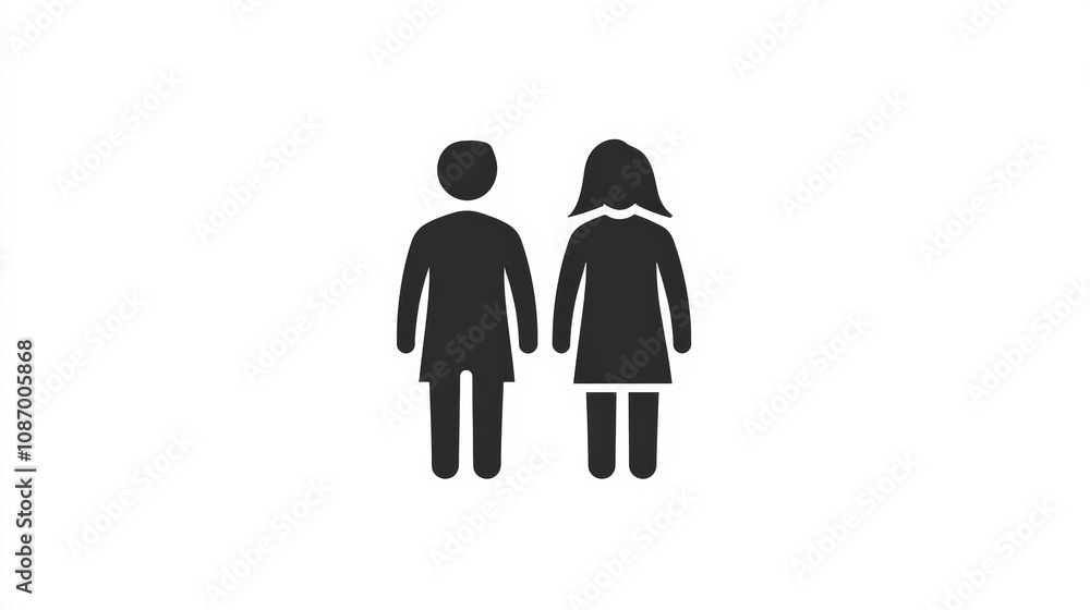 Simple Stick Figure Icon of a Man and Woman Simple Stick Figure Icon of a Man and Woman