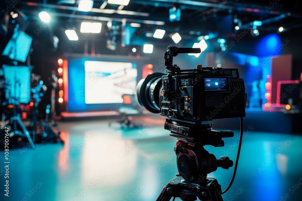Filming commercial in professional studio. Filming commercial in professional studio.