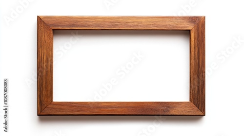 Minimalist Wooden Frame with Earthy Textures and Neutral Colors on White Background, Concept of Warmth and Simplicity