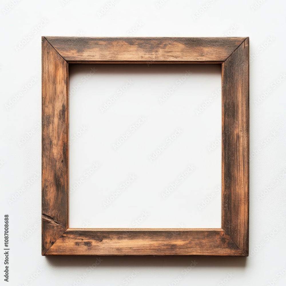 Minimalist Contemporary Wooden Frame in Muted Tones on Soft White Background Minimalist Contemporary Wooden Frame in Muted Tones on Soft White Background