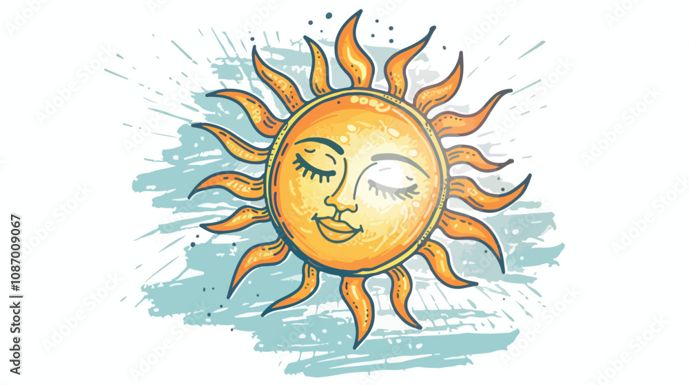 Clear Sun Icon Vector Illustration - Handdrawn Vector Clear Sun Icon Vector Illustration - Handdrawn Vector