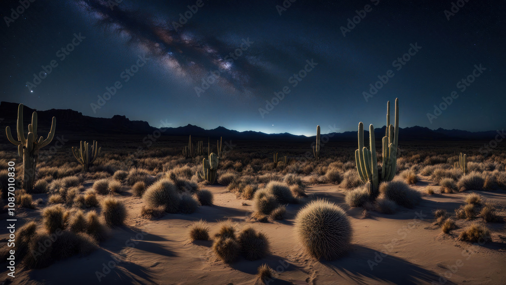 Milky Way Over a Desert Landscape Milky Way Over a Desert Landscape
