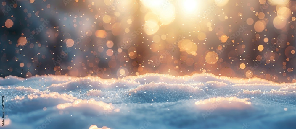 Snowy Winter Scene with Soft Bokeh Effect Snowy Winter Scene with Soft Bokeh Effect