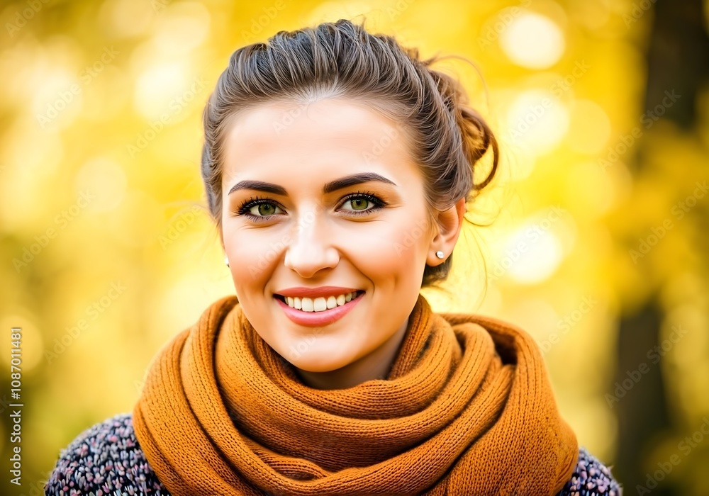 Portrait of a woman in autumn park Portrait of a woman in autumn park