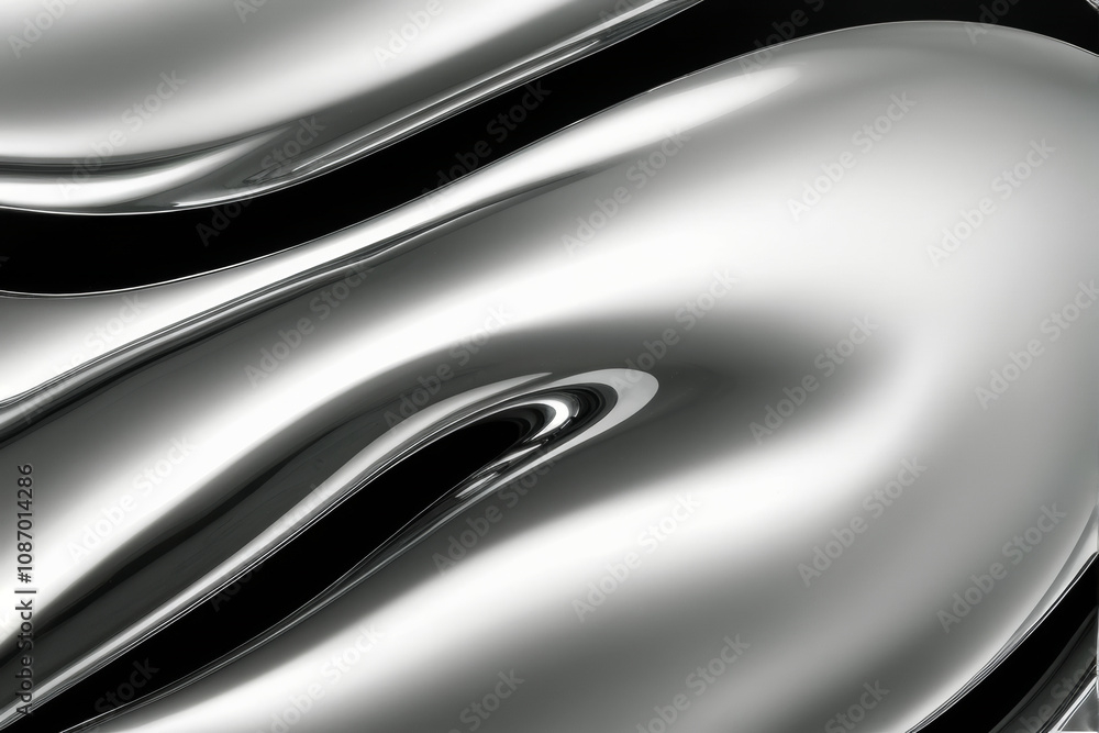 Obraz premium An abstract painting of liquid metallic flowing