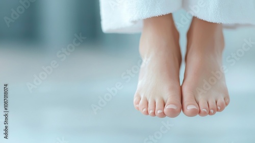 Podiatrist Brand Identity, a logo design featuring a prominent foot symbol, complemented by a softly blurred background, conveying professionalism and expertise in foot care.