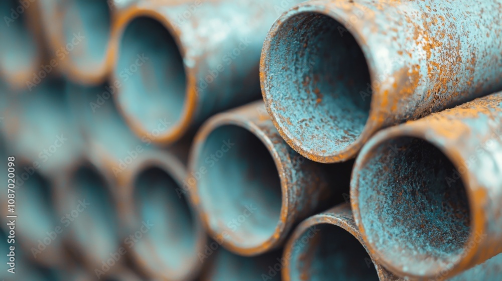 Metal pipes and profiles on a white surface, intricate details highlighted, soft focus surrounding elements, emphasizing texture and industrial design. Metal pipes and profiles on a white surface, intricate details highlighted, soft focus surrounding elements, emphasizing texture and industrial design.