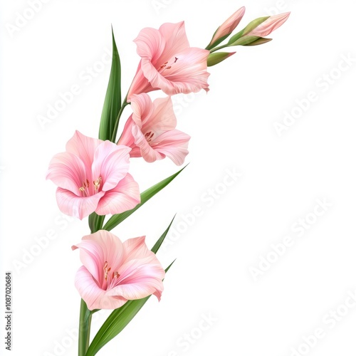 Gladiolus isolated on white background