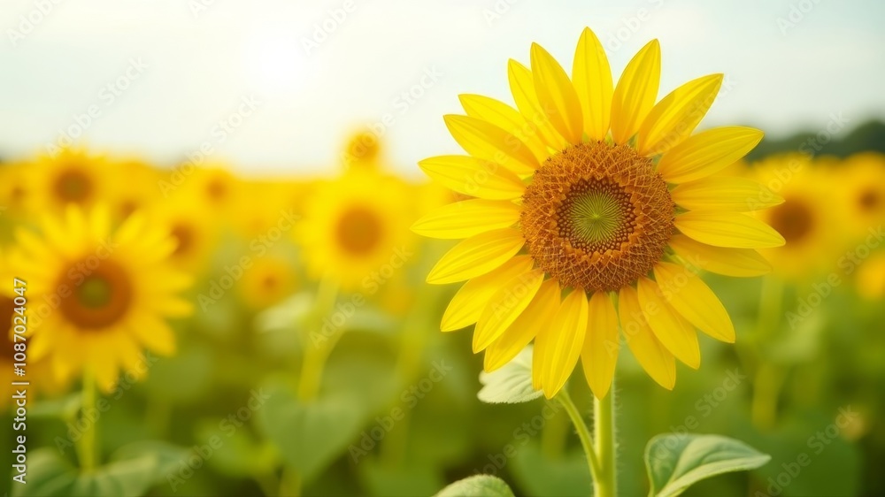 Sunflower in a field at sunset Sunflower in a field at sunset