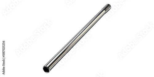 Stainless Steel Drinking Straw for Reusable Use Isolated on Transparent Background