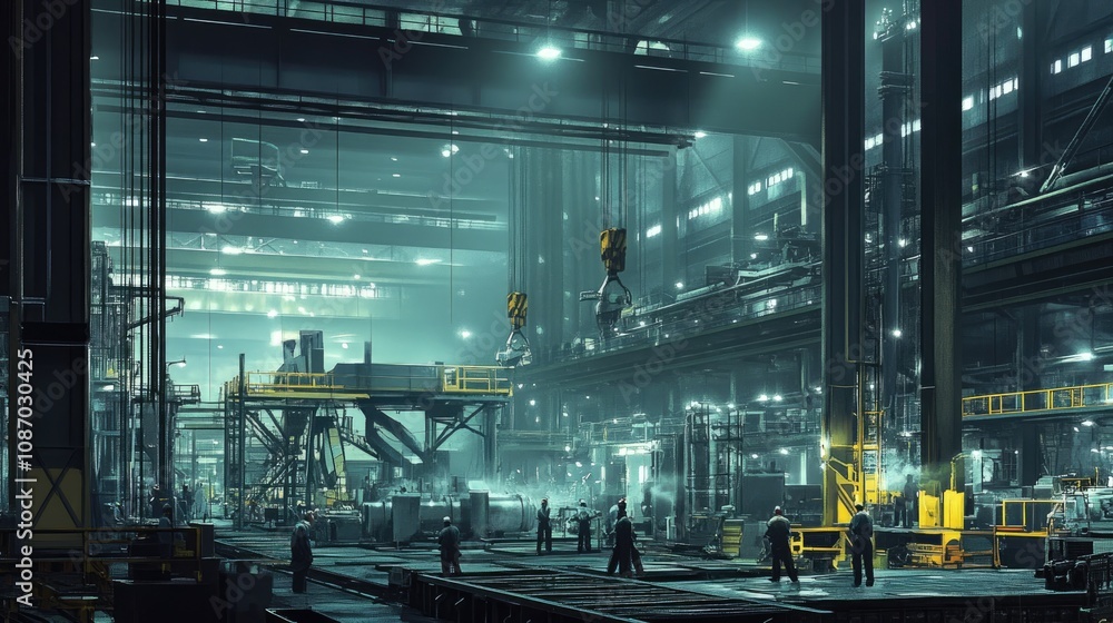 Industrial Interior: A Glimpse into a Steel Mill Industrial Interior: A Glimpse into a Steel Mill