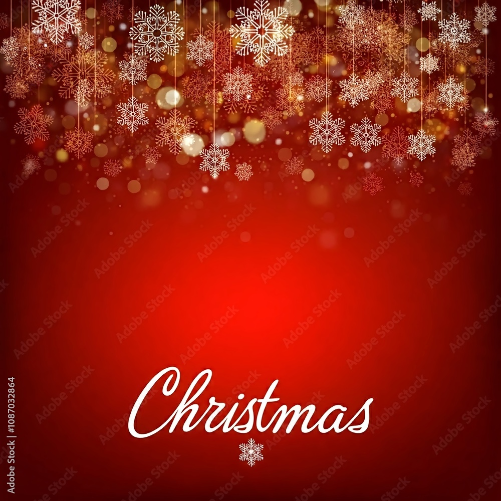 Festive Christmas background with paper snowflakes and sparkling bokeh effect. Perfect for holiday cards, website banners and social media posts. Festive Christmas background with paper snowflakes and sparkling bokeh effect. Perfect for holiday cards, website banners and social media posts.