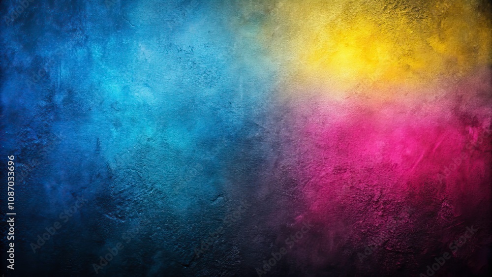 Artistic Background Design with Grainy Blue, Pink, Yellow Gradient and Dark Texture for Documentaries and Creative Projects Artistic Background Design with Grainy Blue, Pink, Yellow Gradient and Dark Texture for Documentaries and Creative Projects