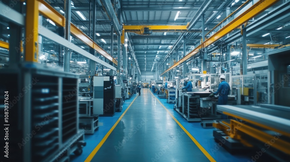 Naklejka premium Modern Manufacturing Facility Interior