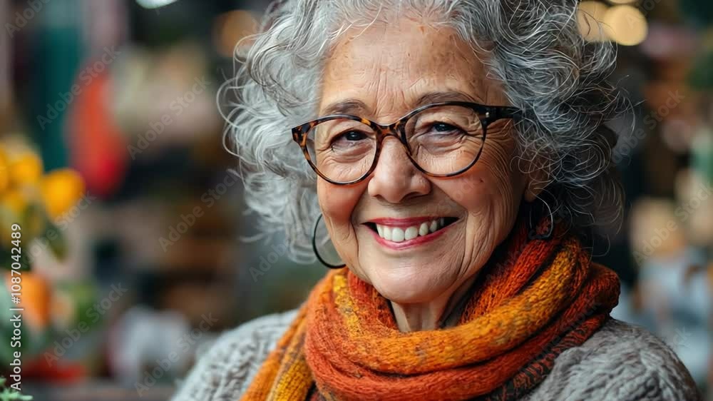 A senior woman is participating in a virtual craft fair, showcasing her handmade items and interacting with customers through social media. A senior woman is participating in a virtual craft fair, showcasing her handmade items and interacting with customers through social media.