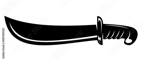 Vector silhouettes of flat-designed Arabian, pirate, and executioner swords isolated on a white background.