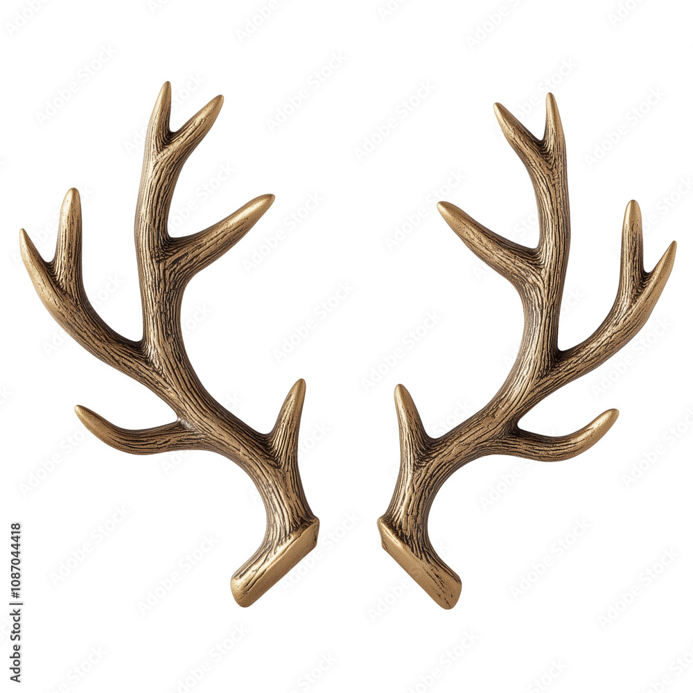 Fototapeta premium Pair of festive reindeer antlers isolated on transparent background