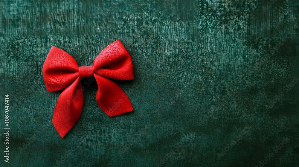 3d rendered red silk ribbon on green background 3d rendered red silk ribbon on green background