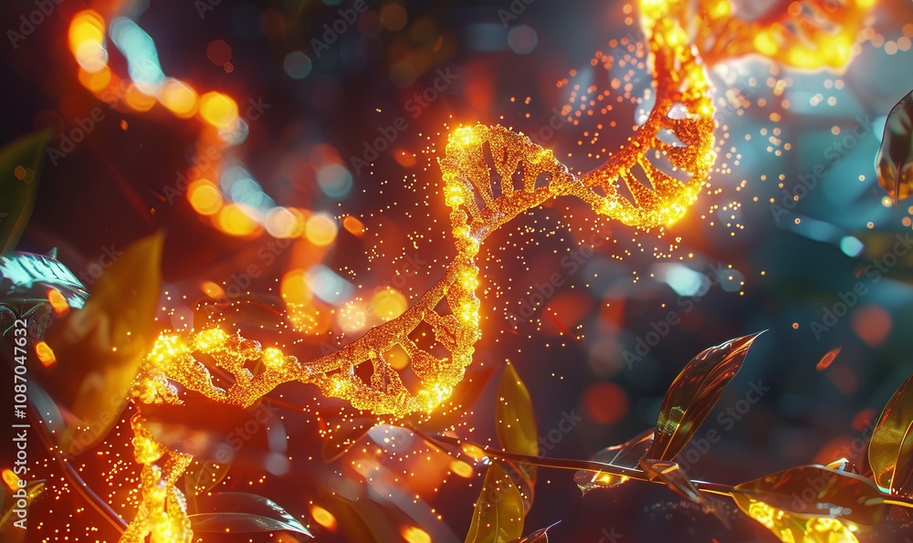 Digital illustration of DNA strands highlighting building blocks of life and genetic research. Digital illustration of DNA strands highlighting building blocks of life and genetic research.
