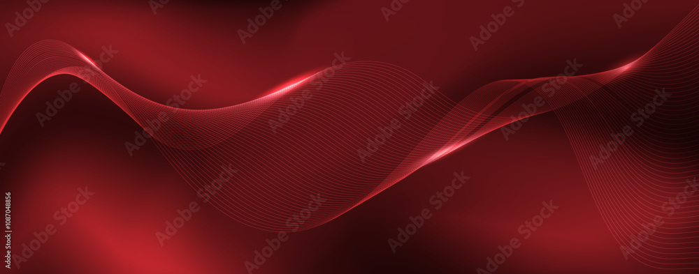 Obraz premium 3d Abstract red background wavy line