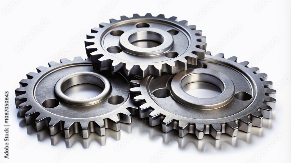 Teamwork Business Concept with Silhouette Photography of Three Interlocking Metal Gears Isolated on White Background for Realistic Mockup and Visual Presentation Teamwork Business Concept with Silhouette Photography of Three Interlocking Metal Gears Isolated on White Background for Realistic Mockup and Visual Presentation