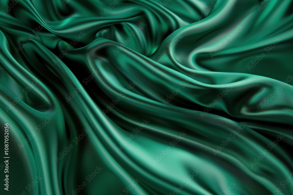 Emerald Green Satin Fabric Flows Smoothly and Elegantly Emerald Green Satin Fabric Flows Smoothly and Elegantly