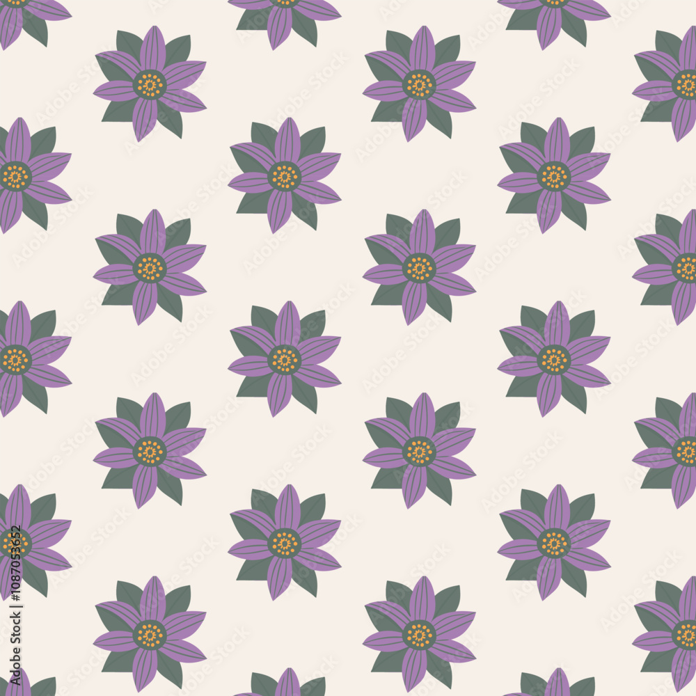 Pattern of seamless flowers ,vector illustration hand-drawn floral doodle background, Botanical art, funny basic nature shapes wallpaper. Pattern of seamless flowers ,vector illustration hand-drawn floral doodle background, Botanical art, funny basic nature shapes wallpaper.