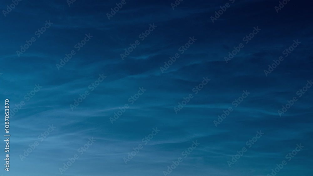 Close-up timelapse of slowly moving noctilucent clouds. Ethereal feeling. Close-up timelapse of slowly moving noctilucent clouds. Ethereal feeling.