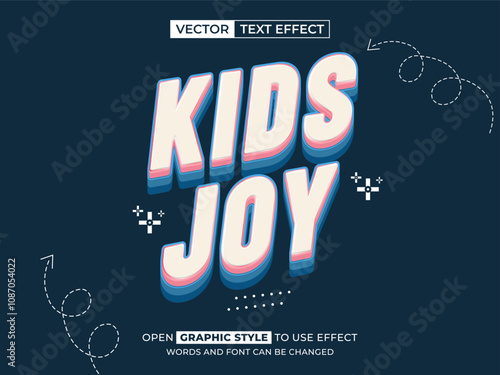 Wallpaper Mural kids joy editable text, font effect, 3d text for title Torontodigital.ca